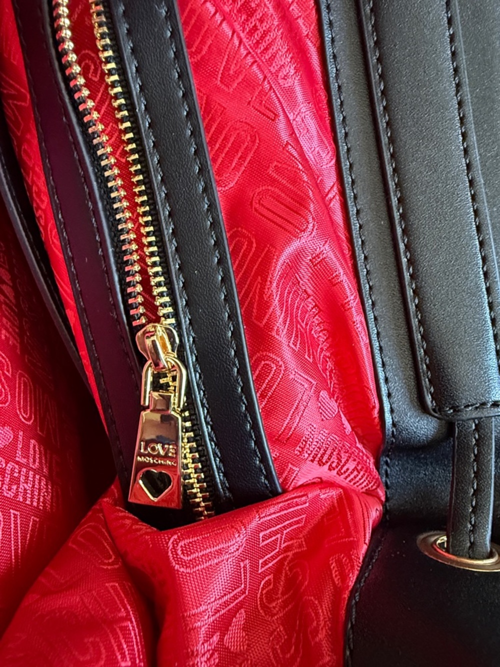 Love Moschino Black Backpack with Red Heart Accent - Picture 8 of 13
